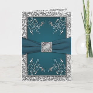 Teal on Pewter Thank You Card