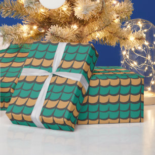 Teal Orange Abstract  Wrapping Paper