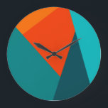 Teal & Orange Colour Wall Clock<br><div class="desc">Colourful teal & orange colour block wall clock</div>