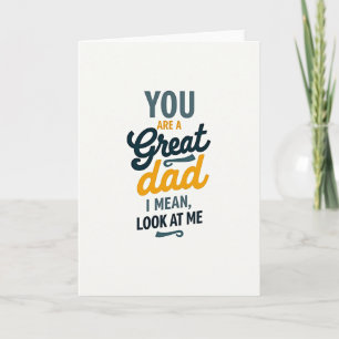 Teal Orange Great Dad Message Card
