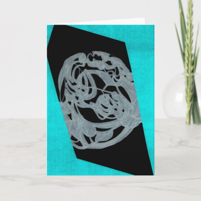Teal Orgin Greeting Card (Front)