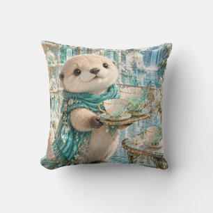 Teal Otter Crystal Conservatory Tea Room Cushion