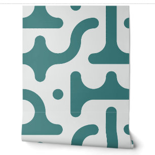 Teal Oversized Mid Century Bubble Wallpaper