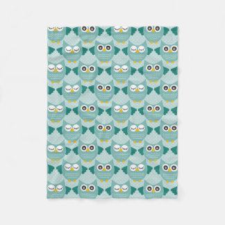 Teal Owls Fleece Blanket