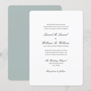 Teal Parents of the Bride Wedding Invitation