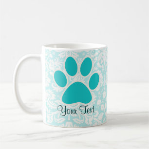 Teal Paw Print Coffee Mug