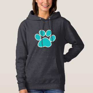 Teal Paw Print Hoodie