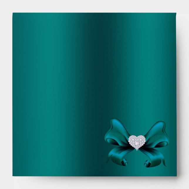 Teal Peacock Envelope (Front)