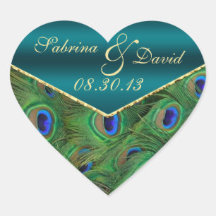 Teal Peacock Envelope Seal