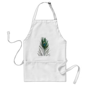 Teal Peacock Feather Standard Apron