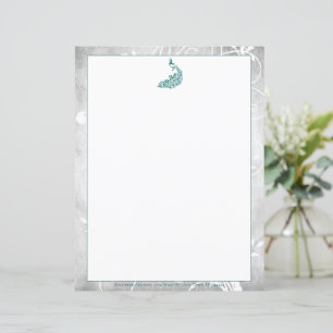 Teal Peacock Stationery