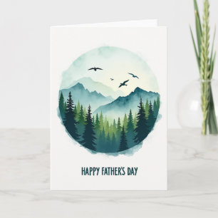 Teal Peaks Fathers Day Card