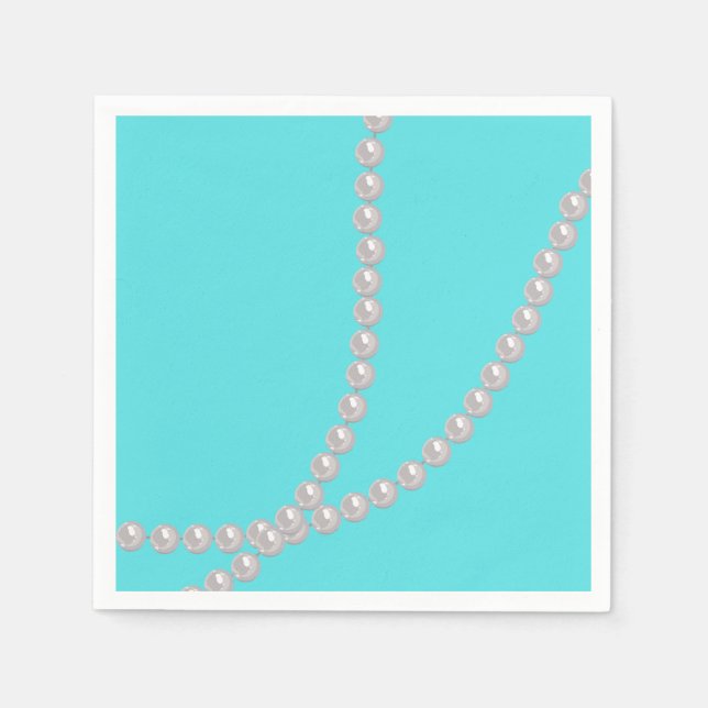 Teal & Pearls Napkin (Front)