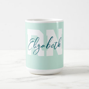 Teal Personalised RN  Coffee Mug