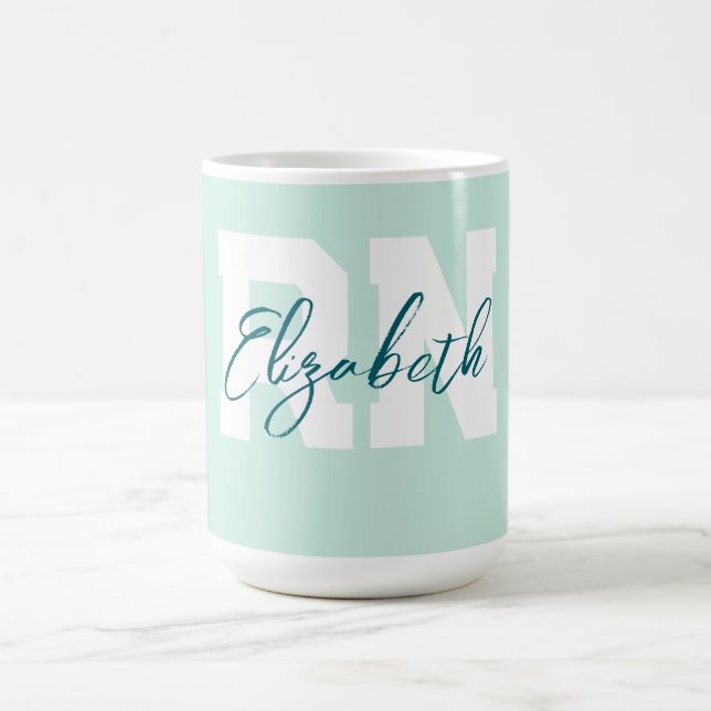Teal Personalised RN  Coffee Mug (Center)