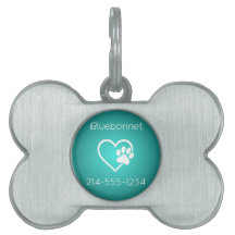 Teal Personalized Dog ID Tag Name & Phone