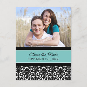 Teal Photo Save the Date Wedding Postcards