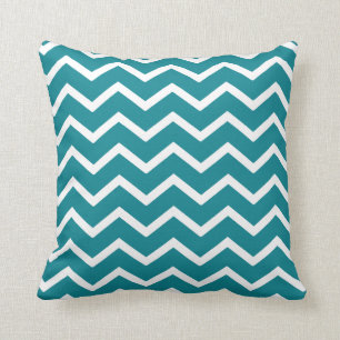 Teal Pillow in Classic Chevron