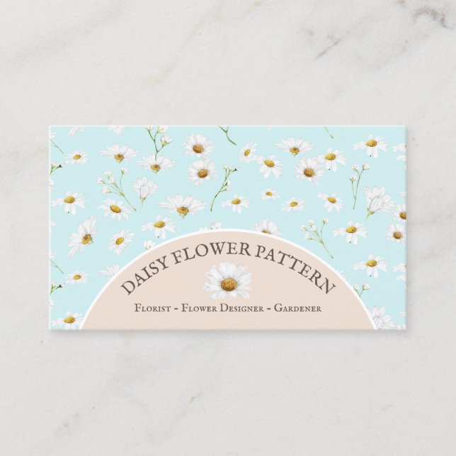 Teal Pink Chic Daisy Flower Baby Sitter Business Card (Front)