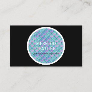 Teal Pink Holographic Mermaid Tail Business Card