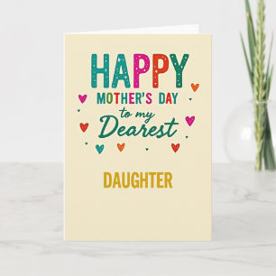 Teal Pink Mothers Day Message Card