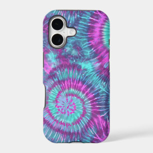 Teal Pink Purple Tie Dye Spiral