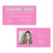 Teal pink script photo logo order thank you
