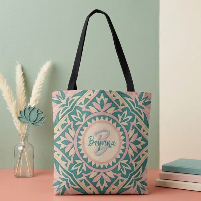 Teal & Pink Spring Garden Tote Bag (Creator Uploaded)