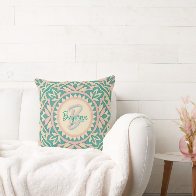 Teal & Pink Spring Garden Tote Cushion (Couch)