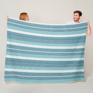 Teal Pinstripe Christmas Pattern#28 ID1009 Fleece Blanket