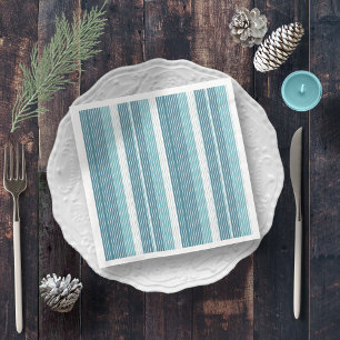 Teal Pinstripe Christmas Pattern#28 ID1009 Napkin