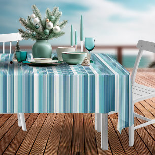 Teal Pinstripe Christmas Pattern#28 ID1009 Tablecloth
