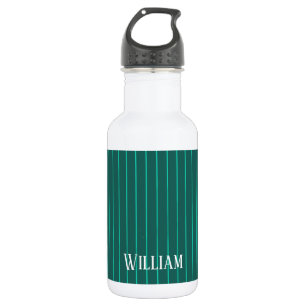 Teal pinstripes 532 ml water bottle