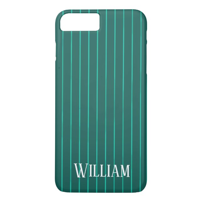 Teal pinstripes Case-Mate iPhone case (Back)