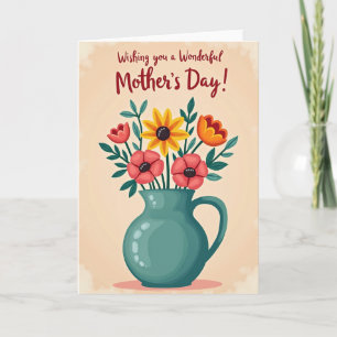 Teal Pitcher Mothers Day Card