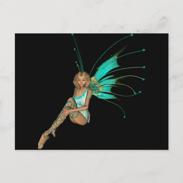Teal Pixie 3D -1 Postcard (Front)