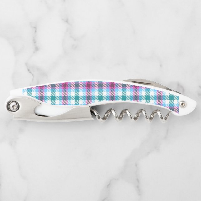 Teal plaid corkscrew (Front)