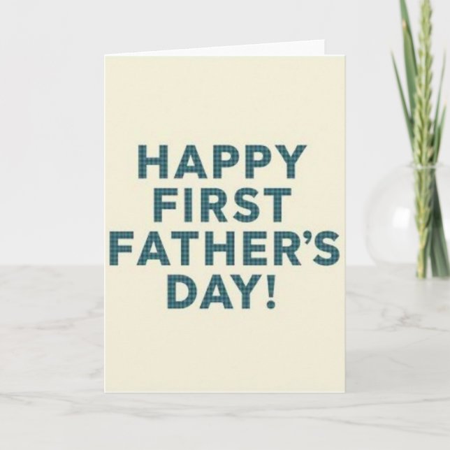 Teal Plaid Fathers Day Card (Front)