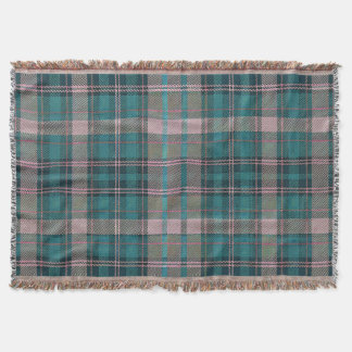 Teal Plaid Throw Blanket with Fringe - Gifts 