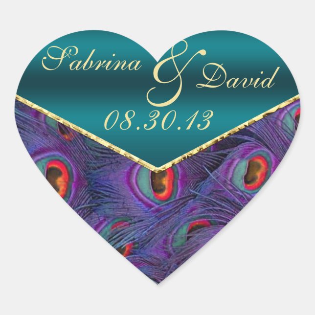 Teal Plum Peacock Envelope Seal (Front)