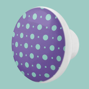 Teal Polka Dot Ceramic Knob – Playful Pop