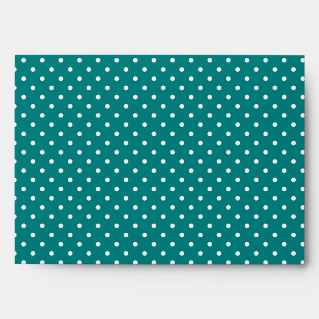 Teal Polka Dots A7 Envelope (Front)