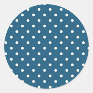 Teal Polka Dots Classic Round Sticker
