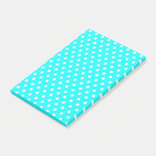 Teal Polka Dots Post-it Notes (Angled)