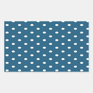 Teal Polka Dots Rectangular Sticker