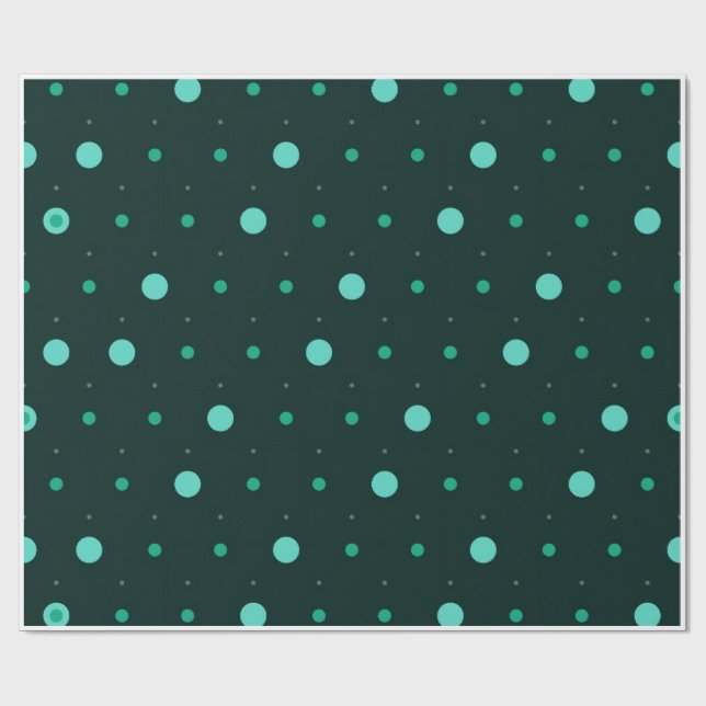 Teal Polka Dots Seamless Pattern Wrapping Paper (Flat)