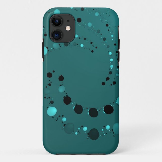 Teal polkadot swirl Case-Mate iPhone case (Back)