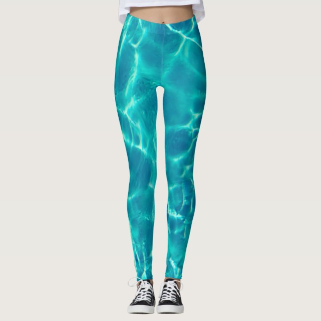 Teal Pool Water  Leggings (Front)