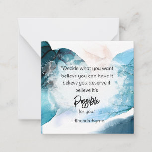 *~  Teal POSSIBLE Quote  AP62  Note Card