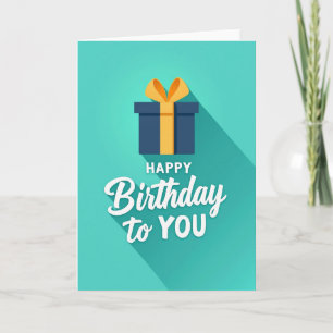 Teal Present Birthday Card